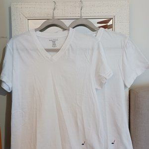 2 brand new nautica (washed) v neck undershirts